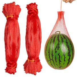 TZEKING Pack of 100 Watermelon Nets for the Garden, Thickened Melon Hammock, 45 cm Melon Grid, Hanging Melons, Reusable Watermelon Nets with Drawstring, for Watermelons, Fruits