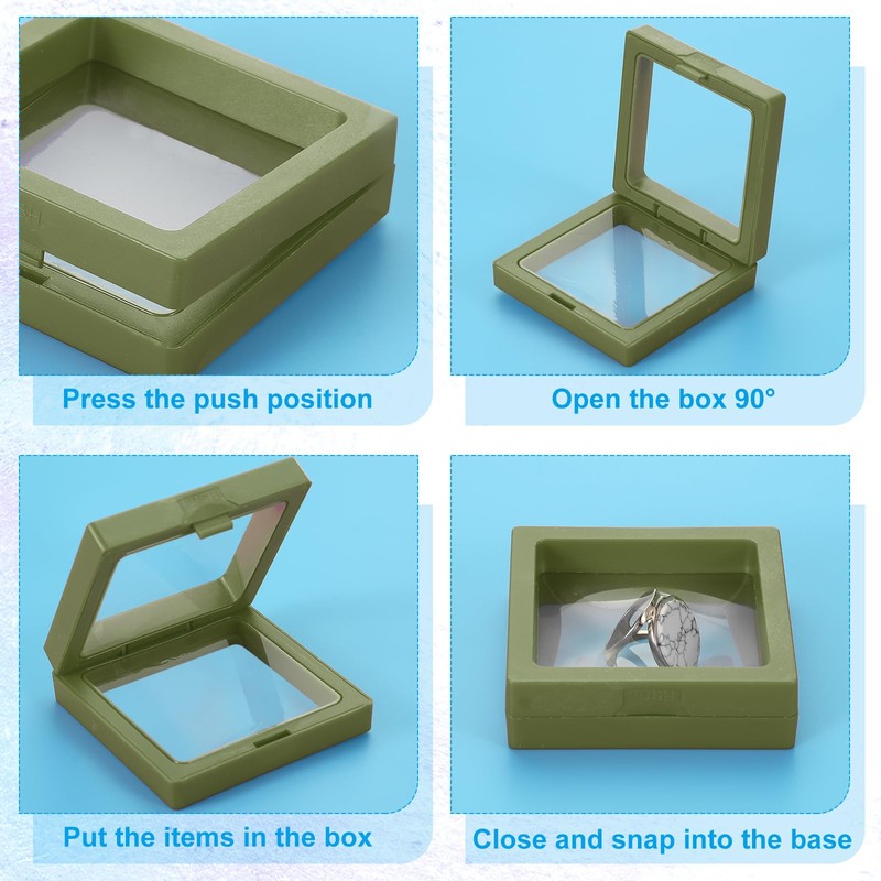 PATIKIL 3D Floating Frame Display Stand, 9 Pack 2.8x2.8 Inch