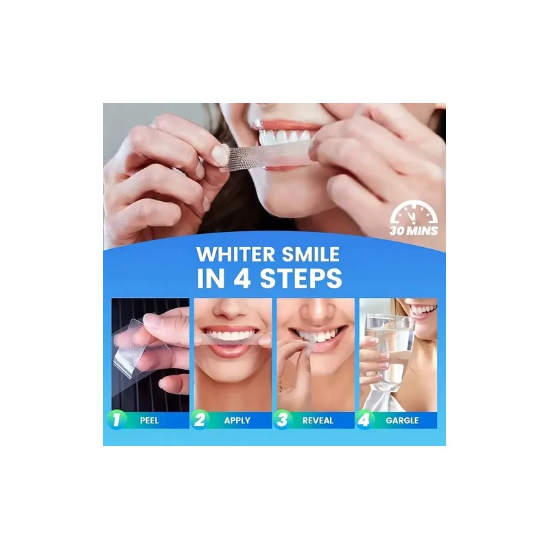 28 Tiras Blanqueadoras Dentales 5d White Higiene Bucal