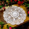 Lelefly Cotton Handmade Crochet lace Table Runners Round Tablecloth Doilies