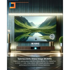 Co2 DisplayPort DP to HDMI 2.1 8K/60Hz, 4K/120Hz, 2K/240Hz, Full HD, Dynamic HDR DSC 3D HDCP 2.2 FEC, Plug & Play, 32.4 Gbps, Disposable Adapter, Aluminium Space Gray (2m)