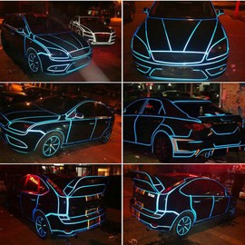 fangfei 0.4" X148' Car Reflective Body Rim Funny DIY Stickers Warning Safety Auto Motorcycle Bike Decal Body Cover Decoration Strip(Blue)