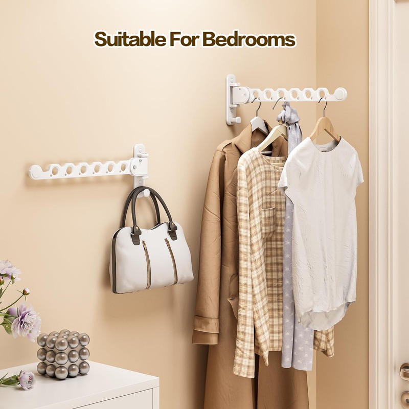 Deasolin Wall Mounted Clothes Drying Rack, Laundry Clothes Hanger Rack