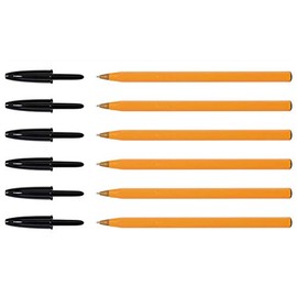 BIC 6 x Black Hexagonal Fine Point Ballpoint Pens