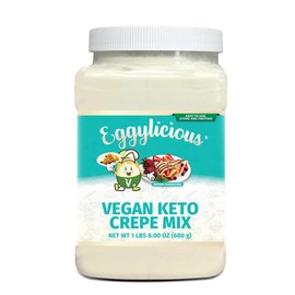 Eggylicious Vegan Keto Crepe Mix | Low Carb Crepe Mix for Quick & Easy Grain-Free Breakfast | Protein-Rich, Just Add Milk/Water | Gluten Free Crepe, Non-Bioengineered | 1 lb 8 oz (680 gm)