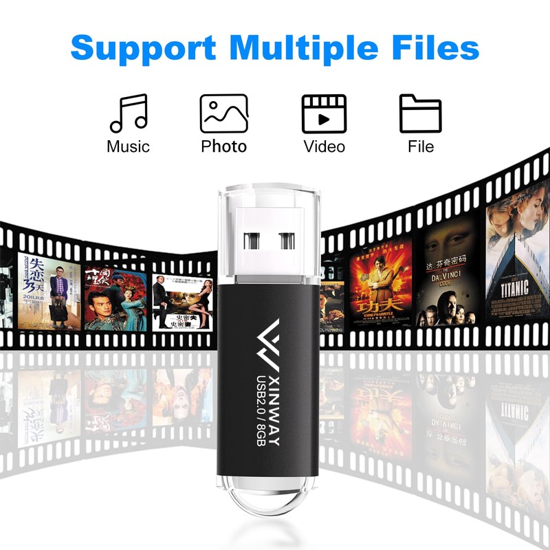 XinwaY Memory Stick 8GB USB Flash Drive Thumb Drives Data