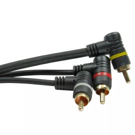 YOVUS Right angle triple 3 Rca stereo audio video a/v composite patch cable 50 ft FOOT