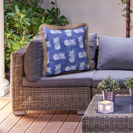 Tommy Bahama Pack of 2 Premium Water-Resistant 18" x 18" Indoor/Outdoor Decorative Pillows with Inserts – Perfect for Patio Furniture, Poolside, and Outdoor Lounging (Blue)