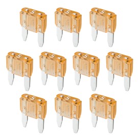 5A Car Fuses Mini | 12V 24V 32V | Pack of 10 | Plug Fuses for Power Theft & Fuse Holder | 11 mm Blade Fuses for Car, Boat, Motorcycle, Motorhome, Scooter | Replacement Fuses