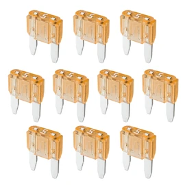 5A Car Fuses Mini | 12V 24V 32V | Pack of 10 | Plug Fuses for Power Theft & Fuse Holder | 11 mm Blade Fuses for Car, Boat, Motorcycle, Motorhome, Scooter | Replacement Fuses