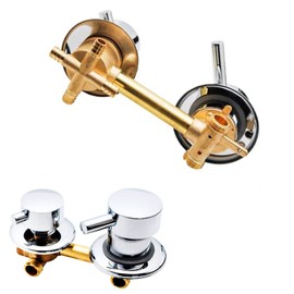 2/3/4/5 Way Water Outlet Thread/Intubation, Distance 10Cm/12.5Cm Brass Mixer Tap Polished Bathroom Shower Faucet Cabin, Double Support Control Intubation 4 Way 10cm
