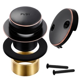 Oil Rubbed Bronze Bathtub Drain Tip-Toe Tub Trim Set with Two-Hole Overflow Faceplate Bathroom Tub Drains Replacement Conversion Kit