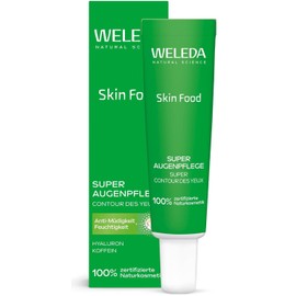 WELEDA Bio Skin Food Super Eye Care - Natural Cosmetics Eye Cream with Caffeine, Hyaluronic Acid & Phytosqualane Reduces Dark Circles/Puffiness & Moisturises Tired Eyes (Vegan, 12 ml)
