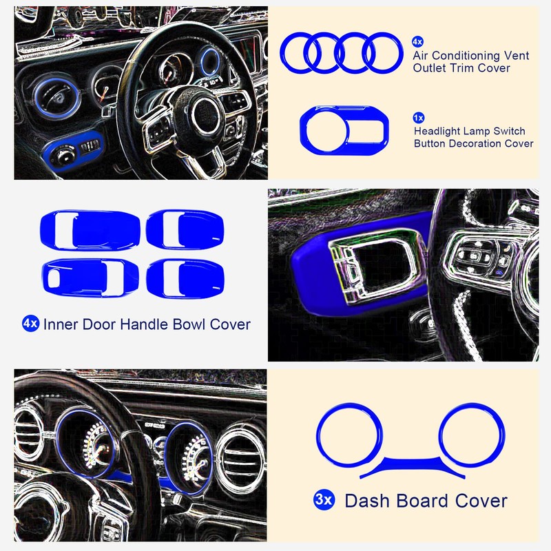 YIUIY 21PCS Full Set Interior Decoration Trim Kit Compatible with