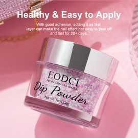 EODCI Glitter Pink Nail Dip Powder Colours 28g/1oz Dipping Powder Shiny Spring French Art Starter Manicure Beginner DIY Salon Home Gift Durable Dip Nail Powder