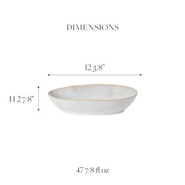 Casafina Ceramic 12.25" x 6.75" Oval Baker - Eivissa Collection, Sand Beige | Oven & Dishwasher Safe Bakeware | Food Safe Glazing | Restaurant Quality Dinnerware