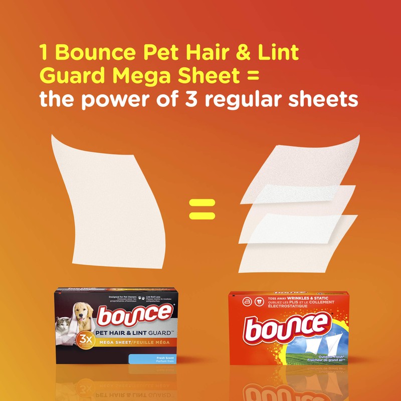 Bounce Sheets Pets 80 Per Box Fresh 2x Size 3x