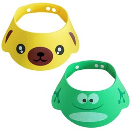 NJCXOLA 2 x Shower Cap, Children's Baby Shower Cap, Baby Adjustable Shampoo Protection, Shampoo, Bath, Bath Protection, Soft Cap Hat, Cap Waterproof Cap for Children