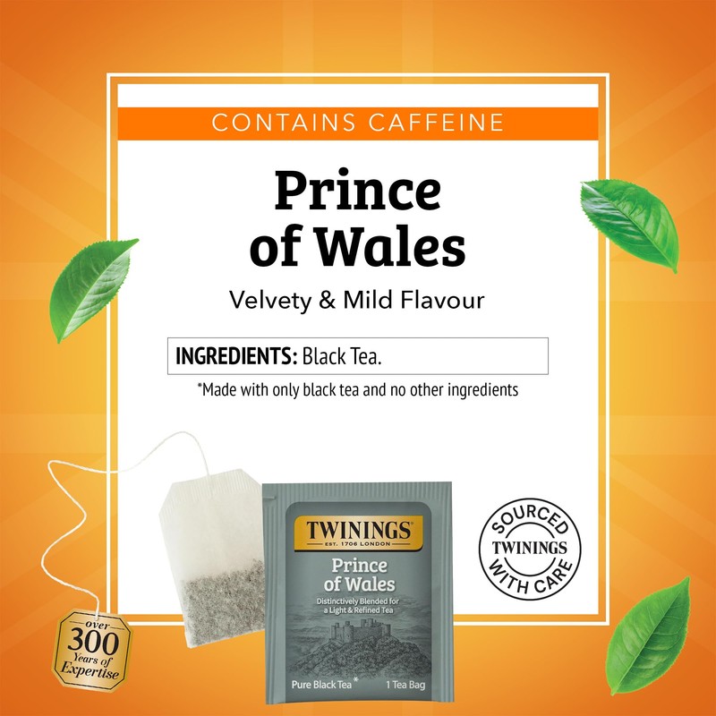 Twinings Prince of Wales Black Tea Individually Wrapped Bags, 20