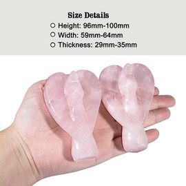 KYEYGWO Rose Quartz Crystal Praying Angel Figurine Guardian Angel Wings Statue for Home Decor, Blessing Protection Stone Memorial Sympathy Gifts