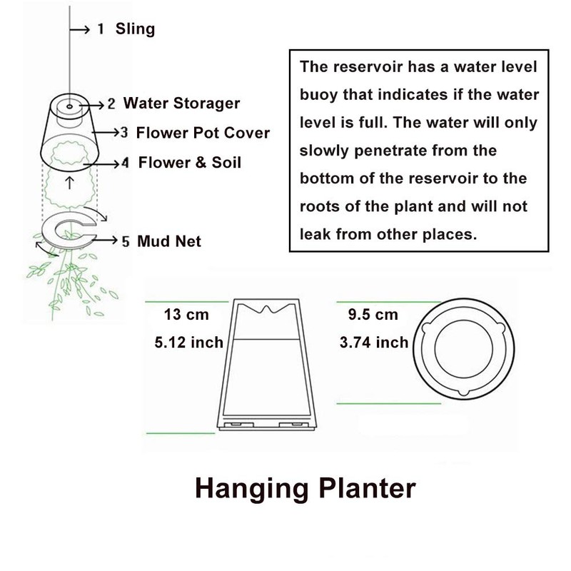 SYOOY 2 PCS Upside-Down Planter Hanging Flower Pot Planter for