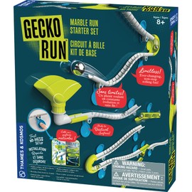Gecko Run Marble Run Starter Set by Thames & Kosmos, Toy of The Year Finalist - 63 Piece Vertical Marble Run, Flexible Tracks | Fast, No-Mess Setup | Hours of Creative Play | 2-Language Version, EN/FR