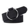 XZQTIVE Women's Leather Belt with Circle Buckle No Pin &
