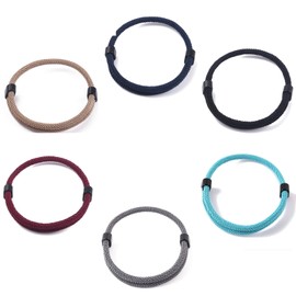 Set of 6 Surfer Bracelets, Adjustable Braided Bracelets, Minimalist Bracelet, Maritime Bracelet, for Men and Women, Boys and Children, Polyester