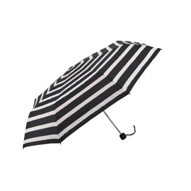 Fashion Lightweight Color Changing Mini Travel Sun & Rain Umbrella with 95% UV Protection, Black/White Strip, Compact Parasol
