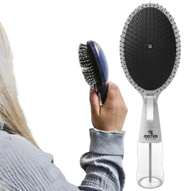 Mister Brush 2-in-1 Hairbrush Mister – Innovative Hair Mist & Brushing Tool for Wet & Dry Hair Styling – No-Tangle Bristles, Convenient Water Reservoir, Easy-to-Use (White)