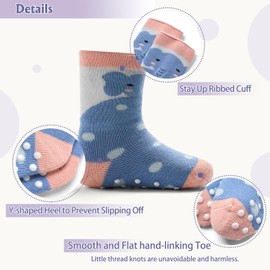 Qterdiz Baby Christmas Non-Slip Winter Socks Baby Boys Warm Terry Socks Baby Girls Thick Thermal Socks, Zpp