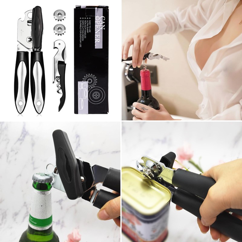 QIUWORE Tin Opener,Tin Openers for Arthritis Hands,Tin Openers That Work,Comes