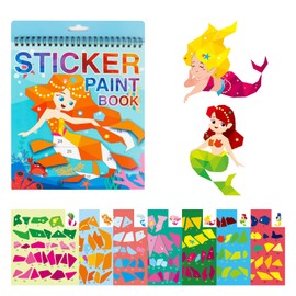 Mermaid Number Sticker Books, Colour Sticker Books, Sticker Books for Children or Toddlers, Sticker Book for 2 3 4 5 Years Old Girls Boys Birthday Gifts