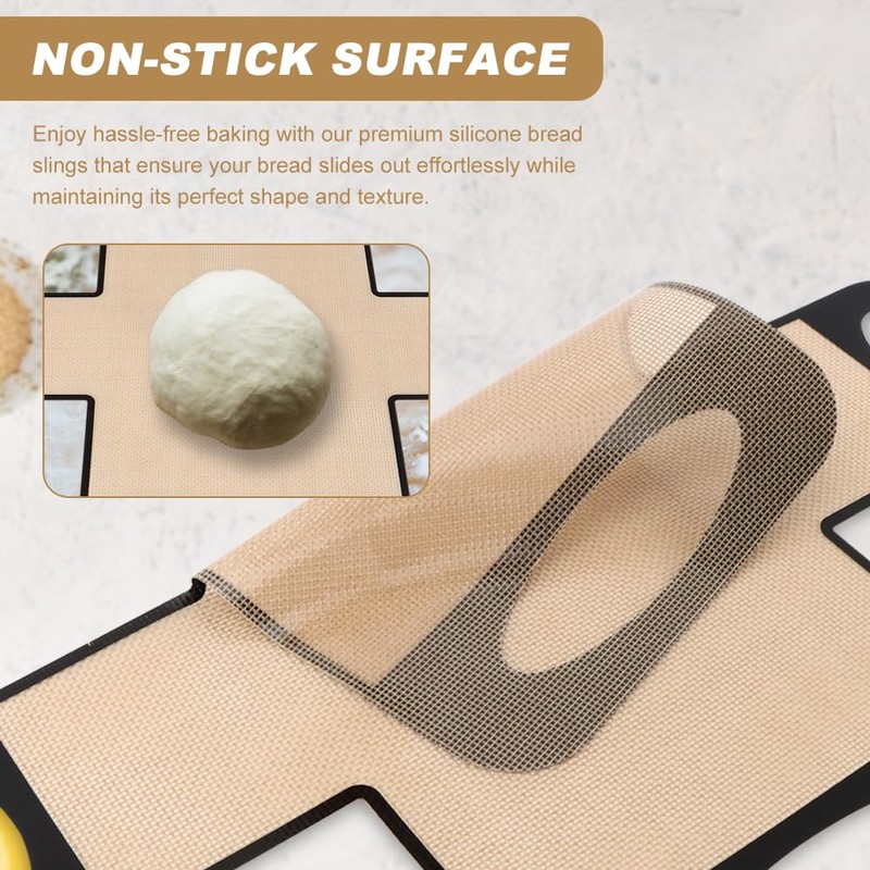 Silicone Bread Sling for Dutch Oven,2Pcs Non-Stick & Easy to