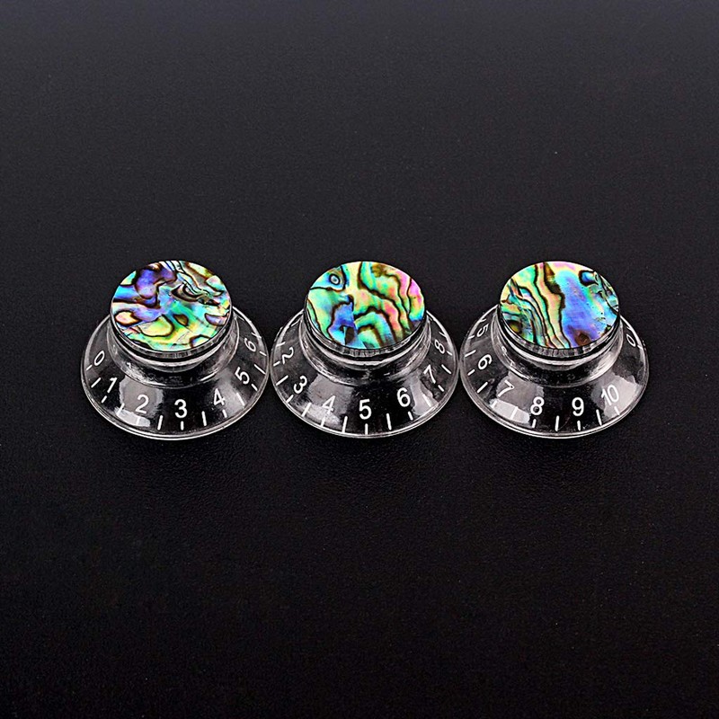 Alnicov Guitar Contral Knobs,Silver Electric Guitar Speed Knobs With Abalone