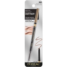 L'Oreal Paris Makeup Brow Definer Waterproof Eyebrow Pencil, Ultra-Fine Mechanical Pencil, Draws Tiny Brow Hairs and Fills in Sparse Areas and Gaps, Light Blonde, 0.003 Ounce (Pack of 1)