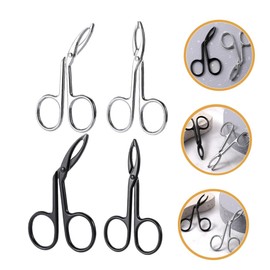 Healeved 4pcs Stainless Steel Eyebrow Tweezers with Curved and Straight Tips for Precision Shaping for Women Facial Hair Removal and Grooming