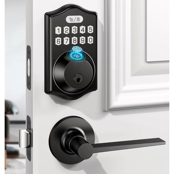 keyless Entry Door Lock deadbolt with Handle Set-Front Smart Door