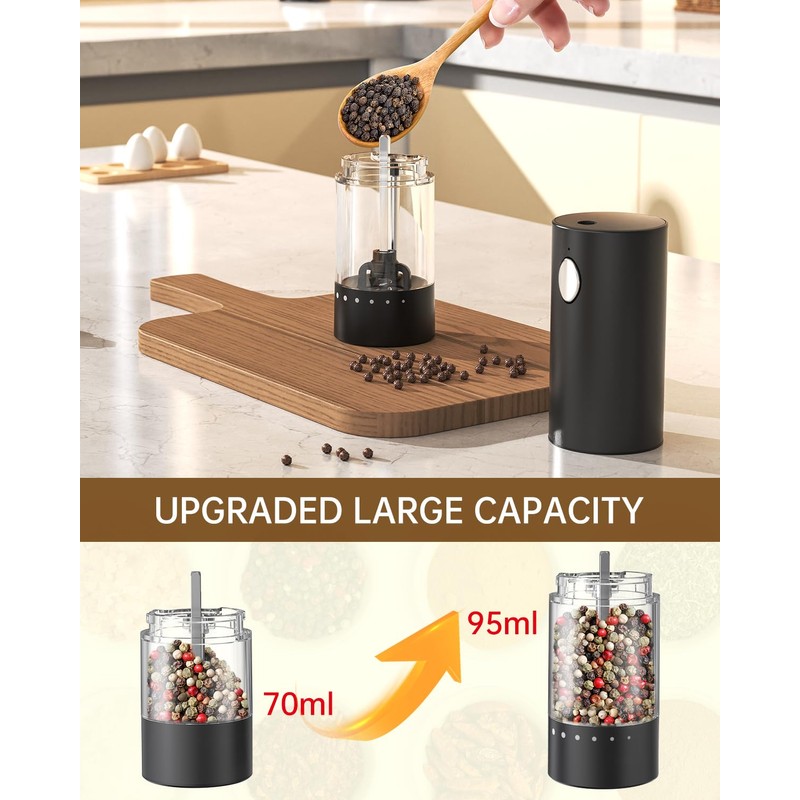 CIRCLE JOY Electric Salt and Pepper Grinder Set Rechargeable Salt