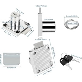 JMIATRY Pack of 8 Furniture Locks 32 mm Cabinet Lock with Key Lock for Cupboard Wardrobe Desk Drawers