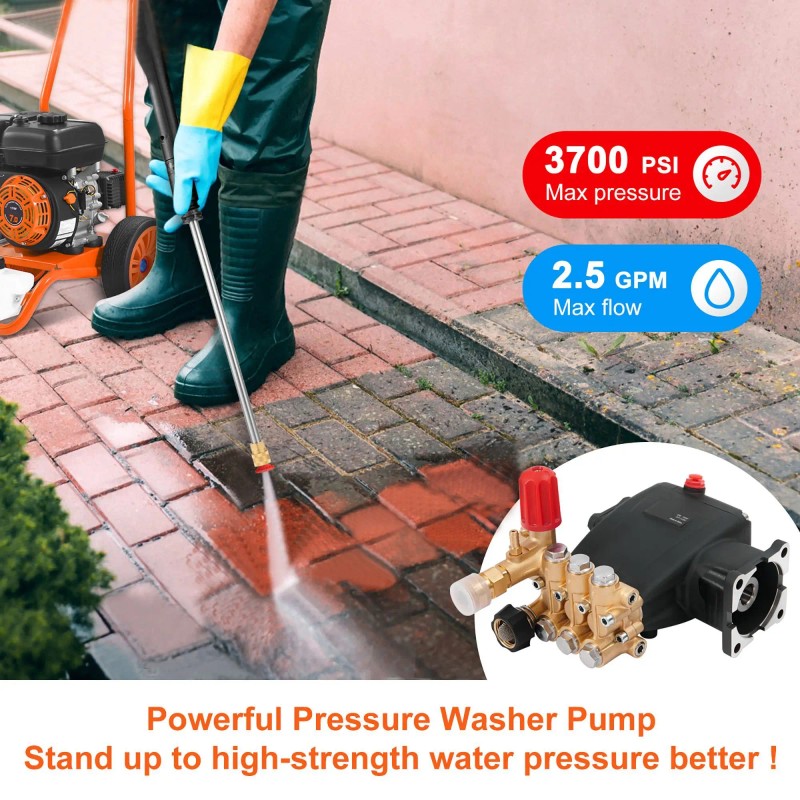 3/4\" Shaft Horizontal Triplex Plunger High Pressure Washer Pump 3700