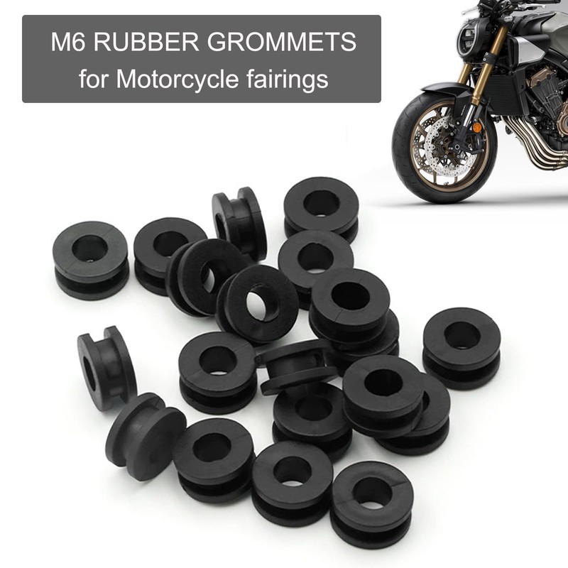 20PCS Motorcycle Rubber Grommets for Fairings Cowling, Motorcycle M6 Rubber