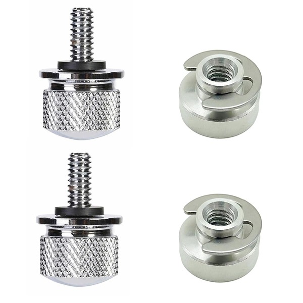 HRJZF 4 PCS Stainless Knurled Fender Rear Seat Bolts Screw