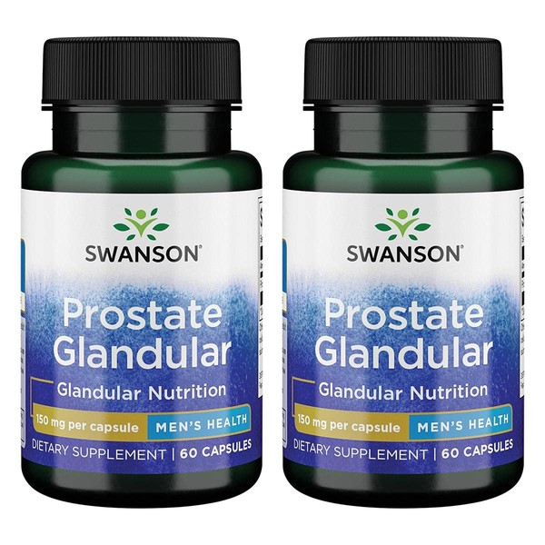 Swanson Raw Prostate Glandular 150 Milligrams 60 Capsules (2 Pack)