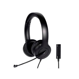 Monoprice WFH 3.5mm + USB Wired On-Ear Web Meeting Headset, Lightweight, USB in-line Controller, Used in Work and School - Workstream Collection,Black