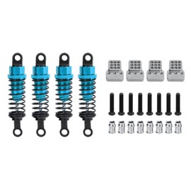 4Pcs 64mm/2.5in RC Car Shock Absorber Aluminum Alloy Material Shock Absorber Damper with Shock Mount for WPL RC Car Upgrade Parts(Blue)