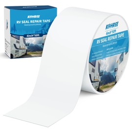 Kohree RV Sealant Tape, 4 Inch x 50 Foot RV Roof Tape White Waterproof Seal Tape UV & Weatherproof Sealant Roofing Tape for RV Repair, Window, Boat Sealing, Truck Stop Camper Roof Leaks