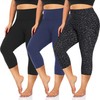 we fleece 3 Pack Capri Leggings for Women -Stretchy X-Large-4X