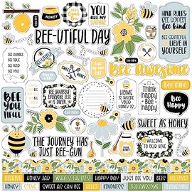 Bee Happy Cardstock Stickers 12"X12" - Elements