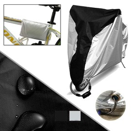 Bicycle Cover, Waterproof, Thick, Windproof, Fits up to 29 inches, Lock Hole, Storage Bag Included (Silver 78.7 x 27.6 x 43.3 inches (200 x 70 x 110 cm))